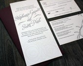 Roses - Letterpress Wedding Invitation Suite