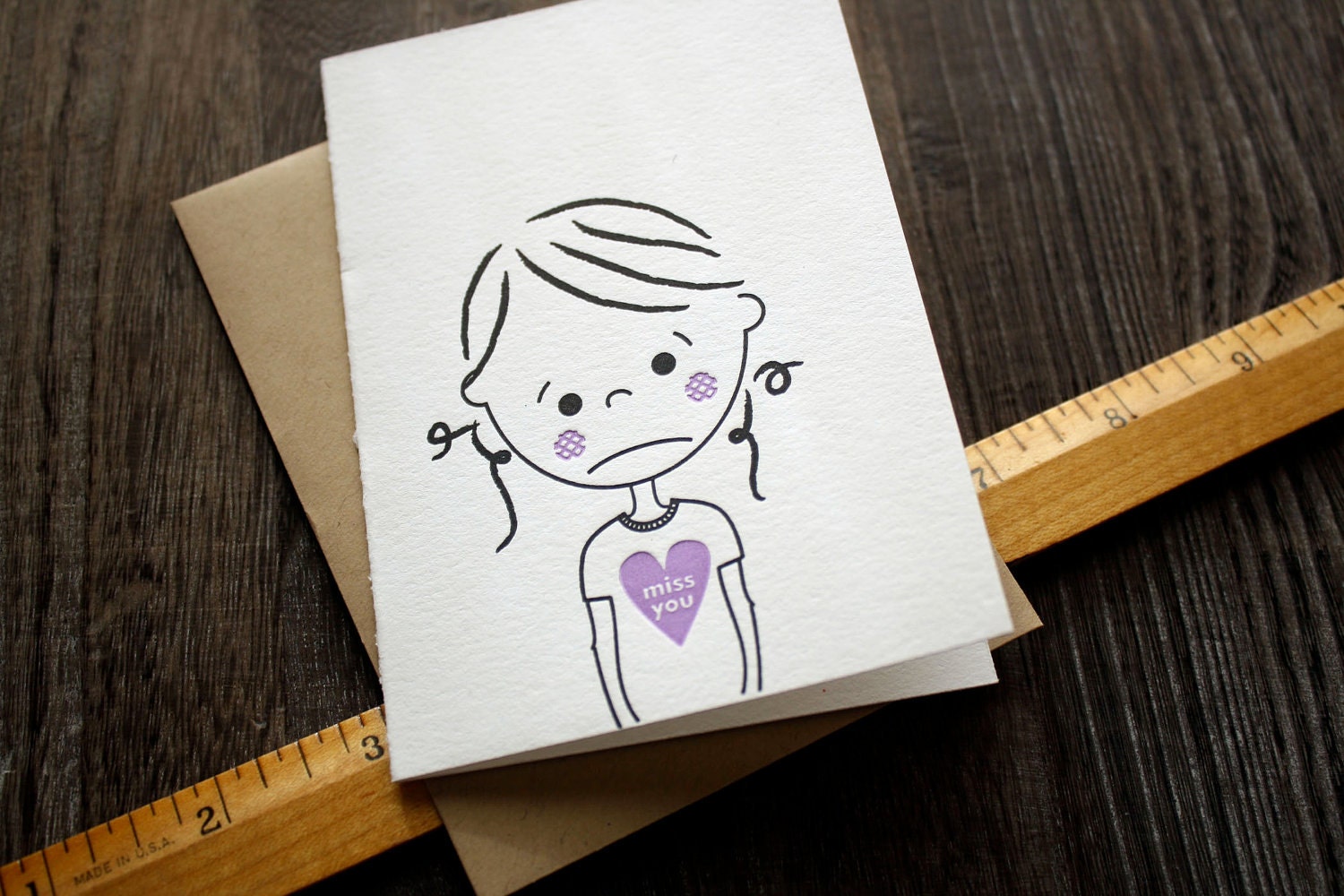 Sweet Girl - Miss You - Letterpress