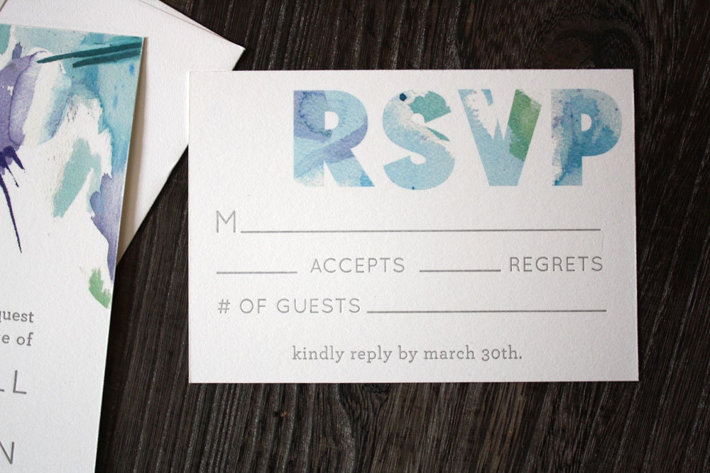 Watercolor - Wedding Invitation Suite - Letterpress