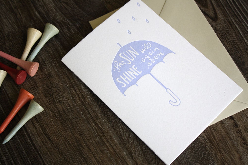 Letterpress Card - The Sun Will Shine