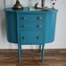 RESERVED MIRANDA Teal Vintage Accent Side Table, Beautiful and Unusual Style