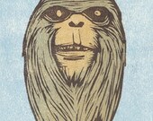 Sasquatch woodcut