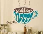 Vinyl Wall Decal Sticker Art - Coffee