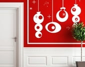 Vinyl Wall Decal Sticker Art - Retro Ornaments - Christmas Decoration