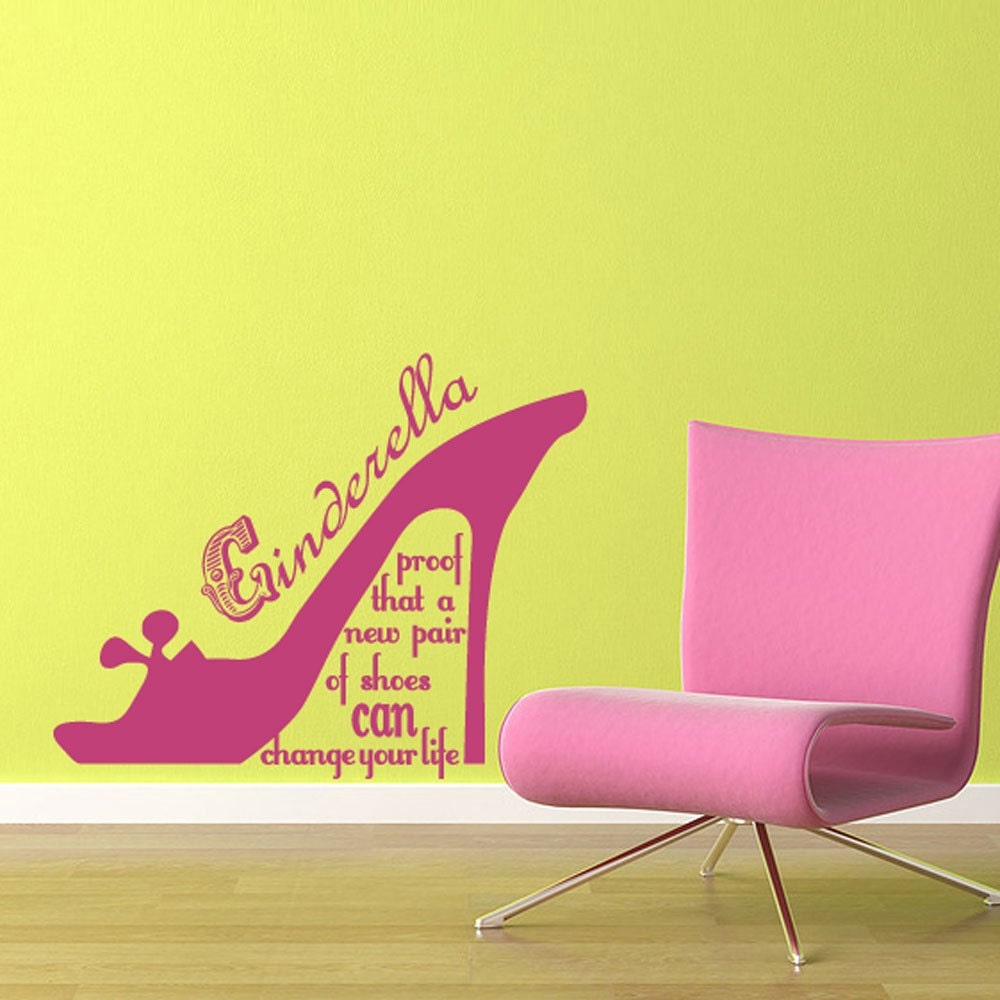 Vinyl Wall Decal Sticker Art - Cinderella Shoes - Whimsical