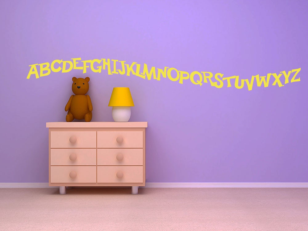 Vinyl Wall Decal Sticker Art - Whimsical Alphabet - Large