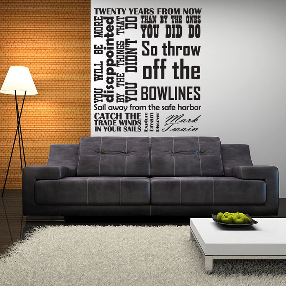 Vinyl Wall Decal Sticker Art - Quote by Mark Twain - Catch the tradewinds in your sails