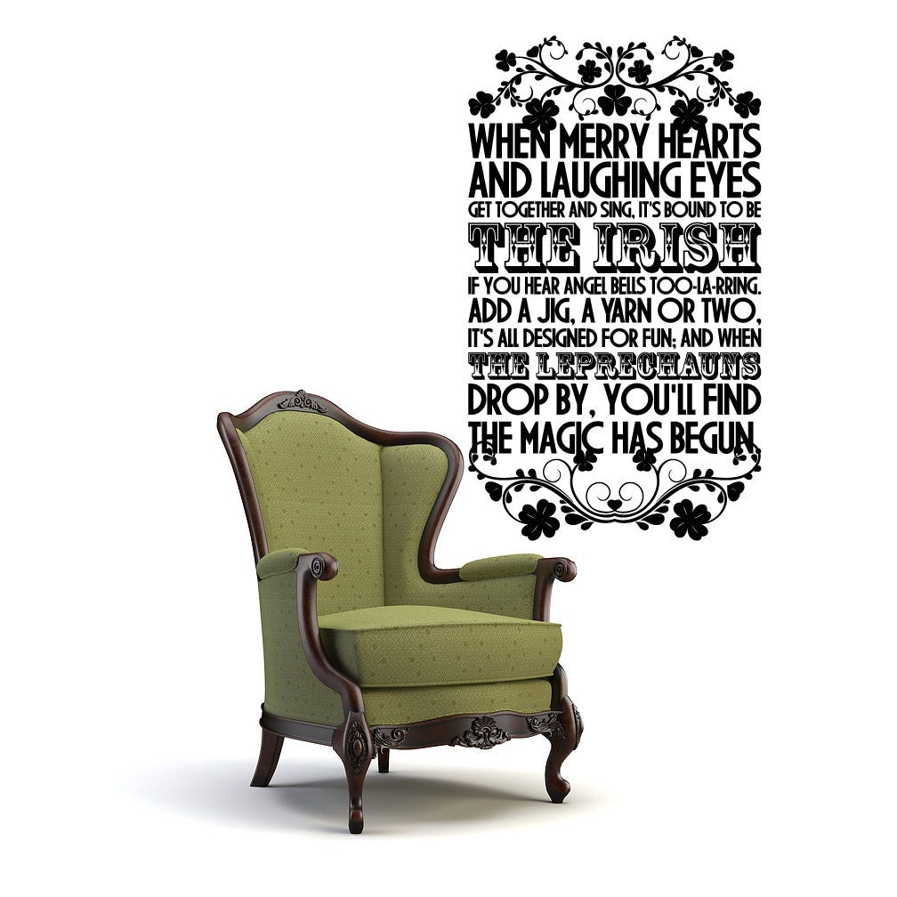 Vinyl Wall Decal Sticker Art - The Irish - St Patrick's Day Wall Mural