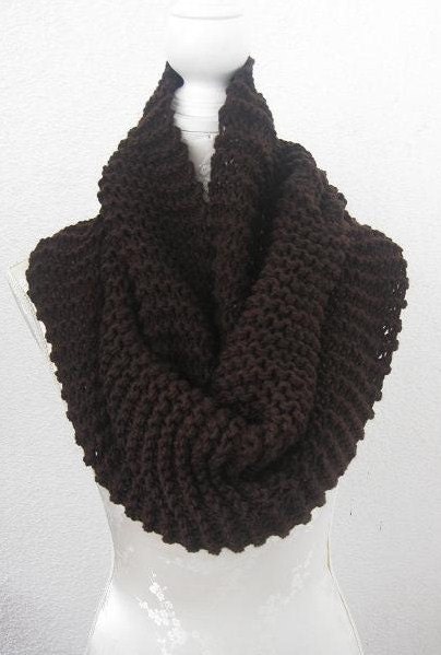 Chunky  Cowl,  Neckwarmer, Circle Scarf,Slouch, Cowl,  UNISEX, Dark Brown, Mocca,Seal brown, Chocolate, Maroon, Brown