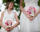 Brooch Bouquet - Custom Silk Flower and Jewelry Bouquet Small Romantic Bouquet
