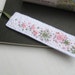 SALE - Hand Embroidered Flower Bed Felt Bookmark - Pink Green