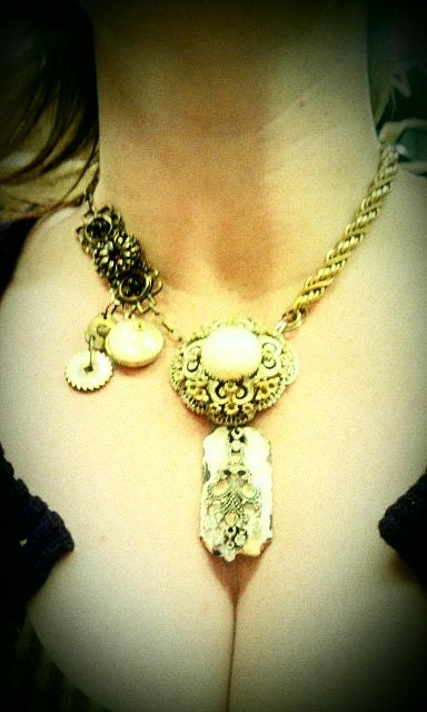 ON SALE Steampunk Necklace 10111
