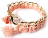 Woven Friendship bracelet in salmon