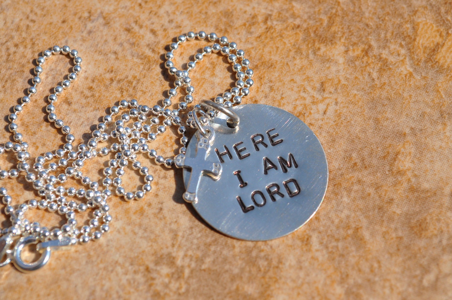 Here I am Lord Hand-Stamped Sterling Silver Necklace