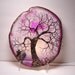 Pink Brazil Geode Agate slice wire Tree Of Life Ancient Spirit sculpture Drusy Crystal, Amethyst Crystals, Gemstones, LAMP, original Art 9A