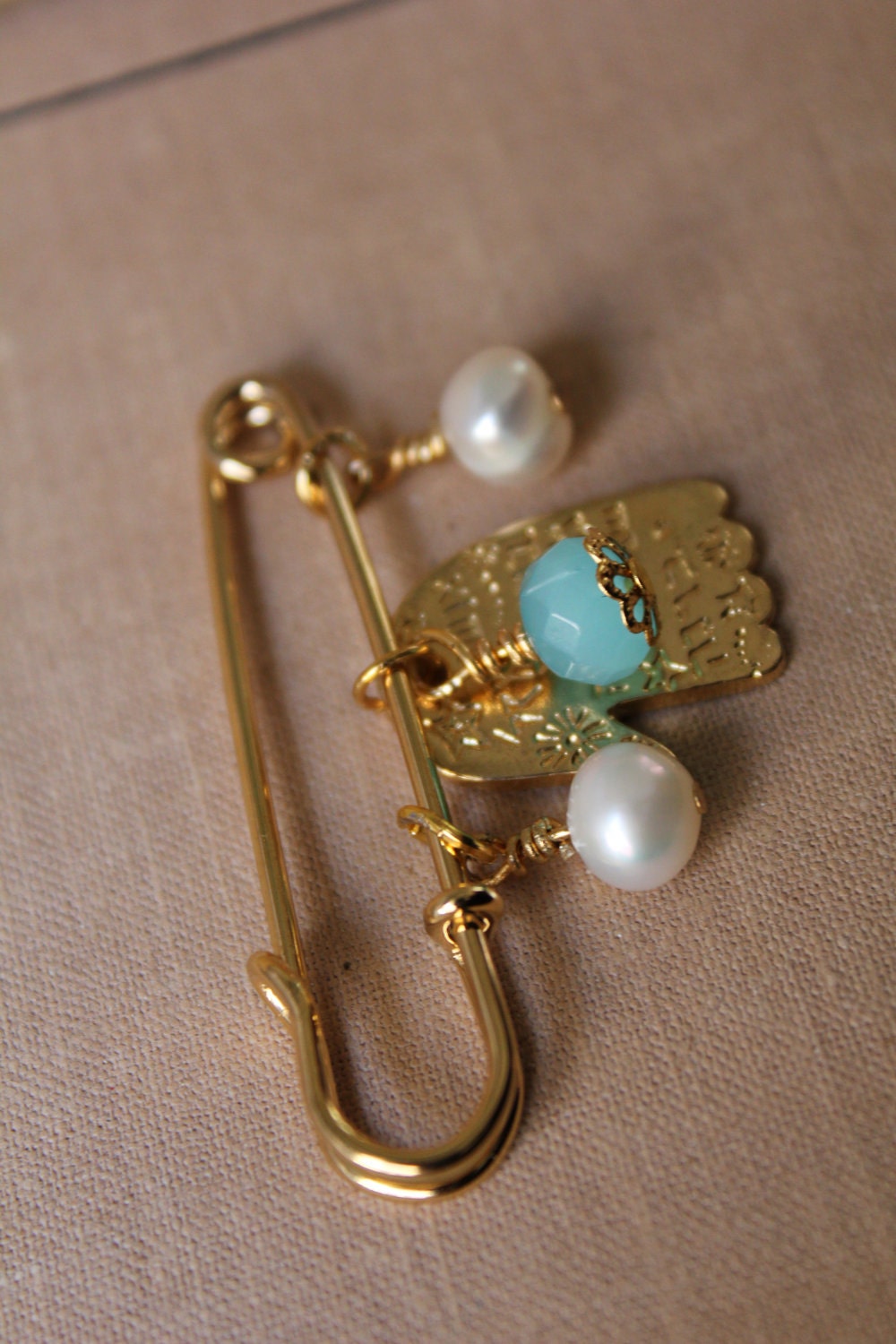 Something blue bridal good luck pin