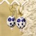 Owls & pearls earrings hand painted ceramic real fresh water pearls.