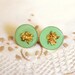 mint earring - Victorian shabby chic vintage style .