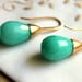 Jade earrings - real jade gemstone with goldfield earrings