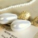Pearl earrings Long vintage gold - vintage style earrings