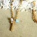 Key to my heart 14k Goldfield charm Necklace - aquamarine pearls gf key charms