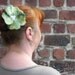 Felted flower hairclip golden yellow