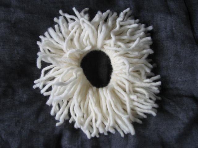 Sea anemone scrunchie off white, cream, ivory