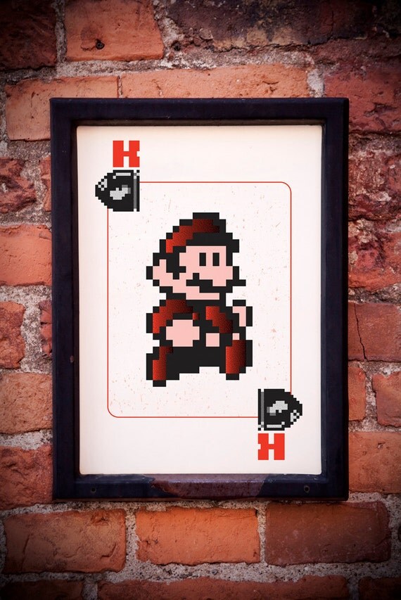 Nintendo's Mario 8-Bit 3-Color Screenprint