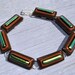 Men's Bracelet, Brown, Tan, Gold, Fused Glass Jewelry, Gift for Him, Stylish, Rustic, Woodland (Item 20084-B)