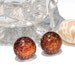 Small Dichroic Studs, Fused Glass Jewelry, Dichroic Glass, Posts, Round, Burnt Orange, Rustic 3/8" 9mm (Item 30392-E)