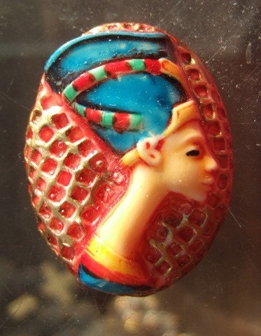 BWB Unusual, Exotic Egyptian Revival Stone Queen Nefertiti Hand Painted or is it Hatshepsut