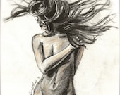 caught in the moment : 8x8 nude art print