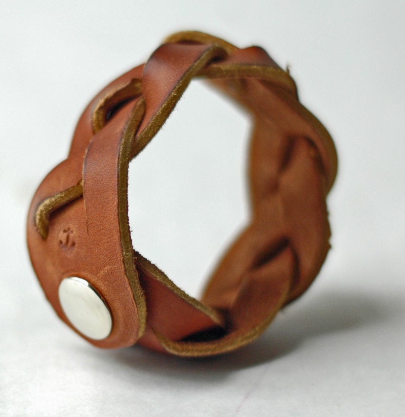 Rustic Brown Leather Mystery Braid Bracelet