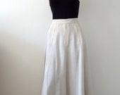 1940s-50s skirt / linen hued swing skirt / vintage fashion