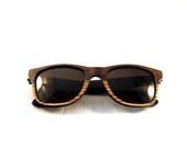 Handcrafted Wooden Faced Sunglasses Wayfarer // Two Tone Walnut and Zebra Eyewear