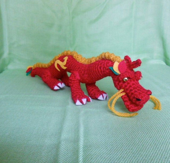 Red Chinese Dragon Crochet Amigurumi