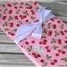Cherry Print Baby Blanket with Pink Minky / Baby Girl/ Newborn Gift/ Baby Shower Gift
