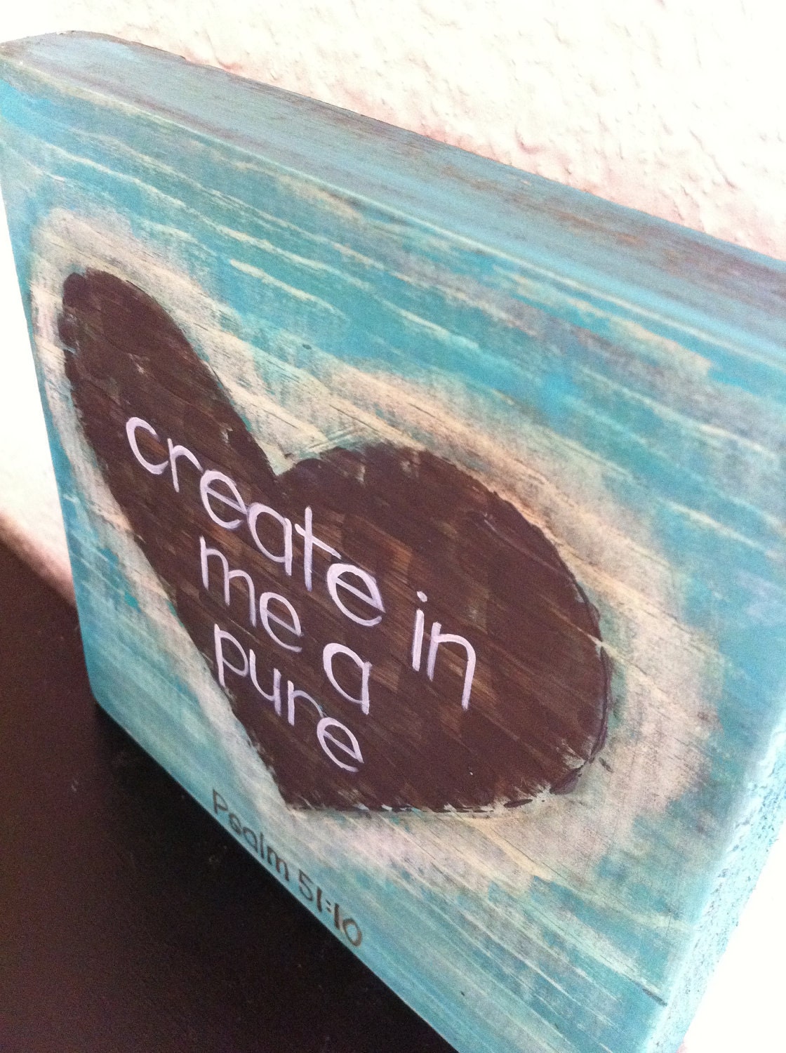 Reserved for Sharon - Christian Art - Create in Me a Pure Heart- Wood -Acrylic Painting-  Made to Order - graceforgrace by Tiffany Rachal