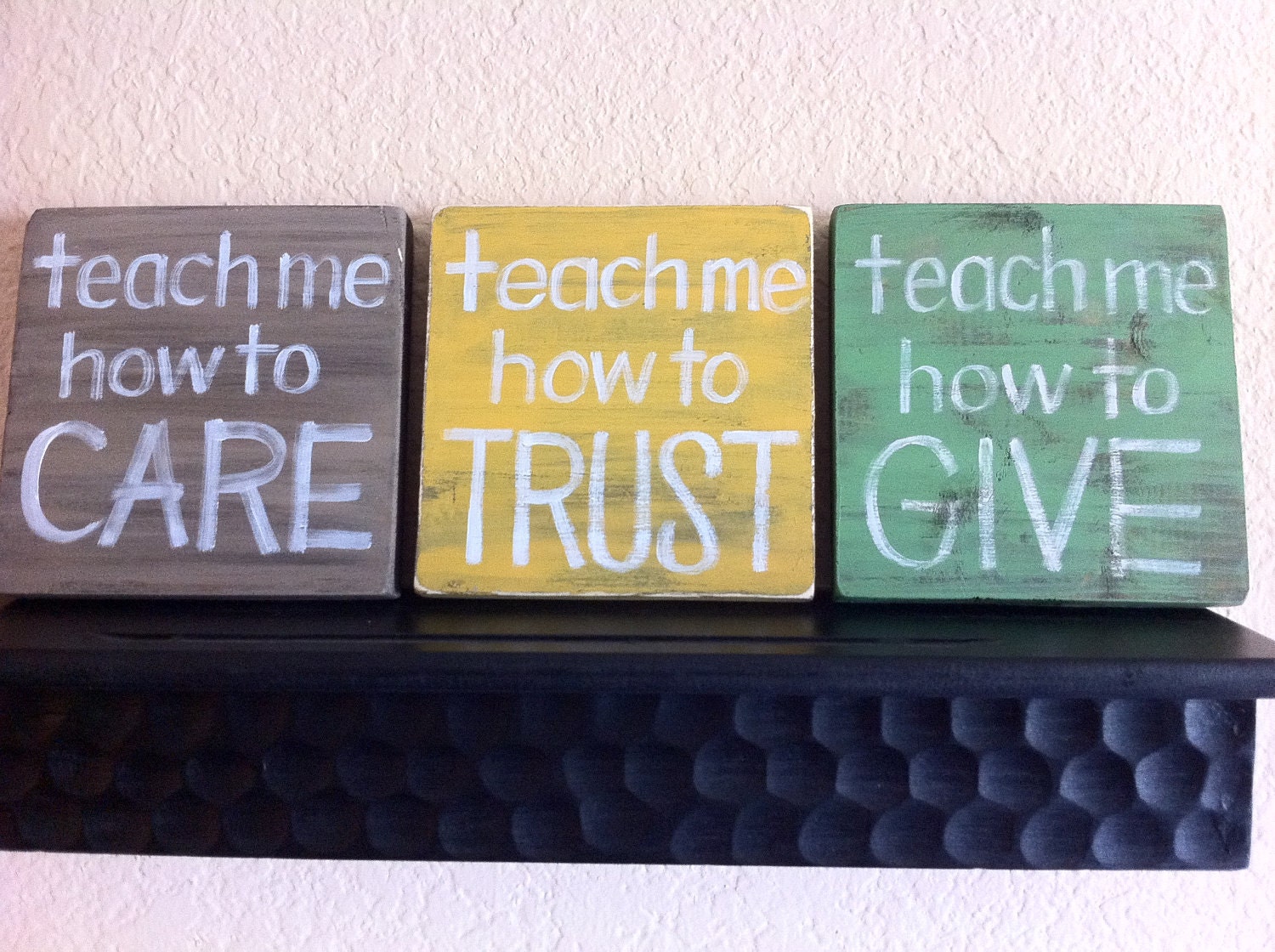 Reserved for Michelle-Inspirational Art- Christian Art- set of 9 - "Teach Me" Wood Blocks - Nursery, Child's Room, Home Decor, Gift