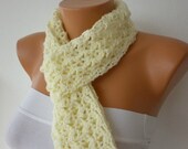 BIG SALE Pale Yellow Lace Scarf  Baby Yellow  Gift for Her Mom Teacher Christmas