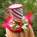 Holly Christmas Holiday Mini Top Hat