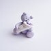 Lilac teddy bear Mummy and newborn baby bear for 1/12 scale dollshouse handmade from polymer clay