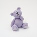 Lilac polymer clay miniature teddy bear for 1/12th scale dollhouse