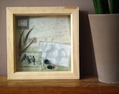 Three sisters box frame fabric collage