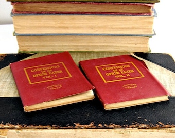 Vintage Miniature Library Confessions of an Opium Eater Vol I and II DeQuincey