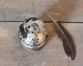 Old Glass Insulator - Silvered Patina - Vintage Industrial Chic