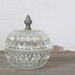 Vintage Round Pressed Glass Covered Dish Brass Acorn Knob