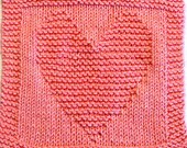 Knitting Cloth Pattern -  HEART - PDF - Instant Download