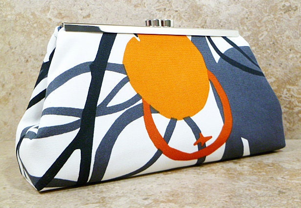 Orange Grey Clutch Purse IKEA Majken