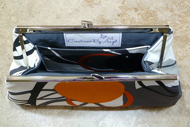 Orange Grey Clutch Purse IKEA Majken